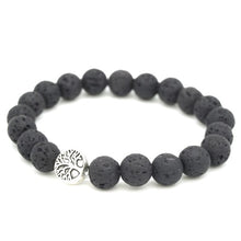 Load image into Gallery viewer, 25 Styles Tree of Life Paw Charms 8mm Black Lava Stone Beads Aromatherapy Essential Oil Diffuser Bracelet Yoga Strand Jewelry