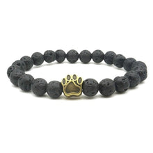 Load image into Gallery viewer, 25 Styles Tree of Life Paw Charms 8mm Black Lava Stone Beads Aromatherapy Essential Oil Diffuser Bracelet Yoga Strand Jewelry