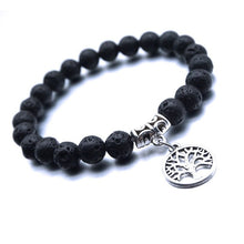 Load image into Gallery viewer, 25 Styles Tree of Life Paw Charms 8mm Black Lava Stone Beads Aromatherapy Essential Oil Diffuser Bracelet Yoga Strand Jewelry