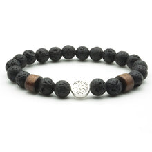 Load image into Gallery viewer, 25 Styles Tree of Life Paw Charms 8mm Black Lava Stone Beads Aromatherapy Essential Oil Diffuser Bracelet Yoga Strand Jewelry