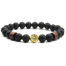 Load image into Gallery viewer, 25 Styles Tree of Life Paw Charms 8mm Black Lava Stone Beads Aromatherapy Essential Oil Diffuser Bracelet Yoga Strand Jewelry