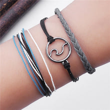 Load image into Gallery viewer, BYSPT Pure Life Hippie boho beach Surf Bracelets handmade wave charms Friendship bracelet wax string Bracelets&amp;Bangles