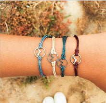 Load image into Gallery viewer, BYSPT Pure Life Hippie boho beach Surf Bracelets handmade wave charms Friendship bracelet wax string Bracelets&amp;Bangles