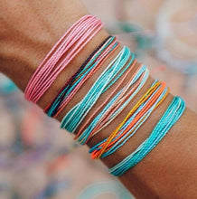 Load image into Gallery viewer, BYSPT Pure Life Hippie boho beach Surf Bracelets handmade wave charms Friendship bracelet wax string Bracelets&amp;Bangles