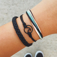 Load image into Gallery viewer, BYSPT Pure Life Hippie boho beach Surf Bracelets handmade wave charms Friendship bracelet wax string Bracelets&amp;Bangles