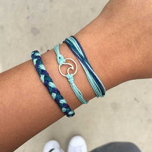 Load image into Gallery viewer, BYSPT Pure Life Hippie boho beach Surf Bracelets handmade wave charms Friendship bracelet wax string Bracelets&amp;Bangles
