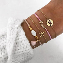 Load image into Gallery viewer, BYSPT Pure Life Hippie boho beach Surf Bracelets handmade wave charms Friendship bracelet wax string Bracelets&amp;Bangles