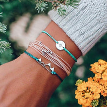 Load image into Gallery viewer, BYSPT Pure Life Hippie boho beach Surf Bracelets handmade wave charms Friendship bracelet wax string Bracelets&amp;Bangles