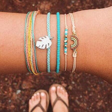 Load image into Gallery viewer, BYSPT Pure Life Hippie boho beach Surf Bracelets handmade wave charms Friendship bracelet wax string Bracelets&amp;Bangles