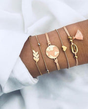 Load image into Gallery viewer, BYSPT Pure Life Hippie boho beach Surf Bracelets handmade wave charms Friendship bracelet wax string Bracelets&amp;Bangles