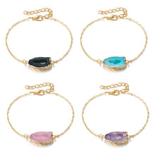 Load image into Gallery viewer, Dayoff European Irregular Resin Stone Hand Link Chain for Women Jewelry Handmade Geometric Simulated Druzy Bracelets B124