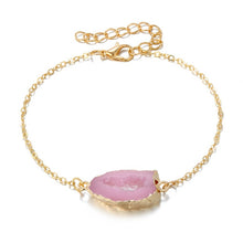 Load image into Gallery viewer, Dayoff European Irregular Resin Stone Hand Link Chain for Women Jewelry Handmade Geometric Simulated Druzy Bracelets B124