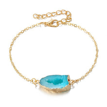 Load image into Gallery viewer, Dayoff European Irregular Resin Stone Hand Link Chain for Women Jewelry Handmade Geometric Simulated Druzy Bracelets B124