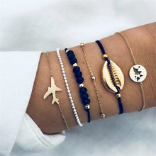 Load image into Gallery viewer, Boho Rose Map Bracelets &amp; Bangles for Women Bohemian Round Beaded Charm Bracelet Set Fashion Multilayer Accessories 2019 Bijoux